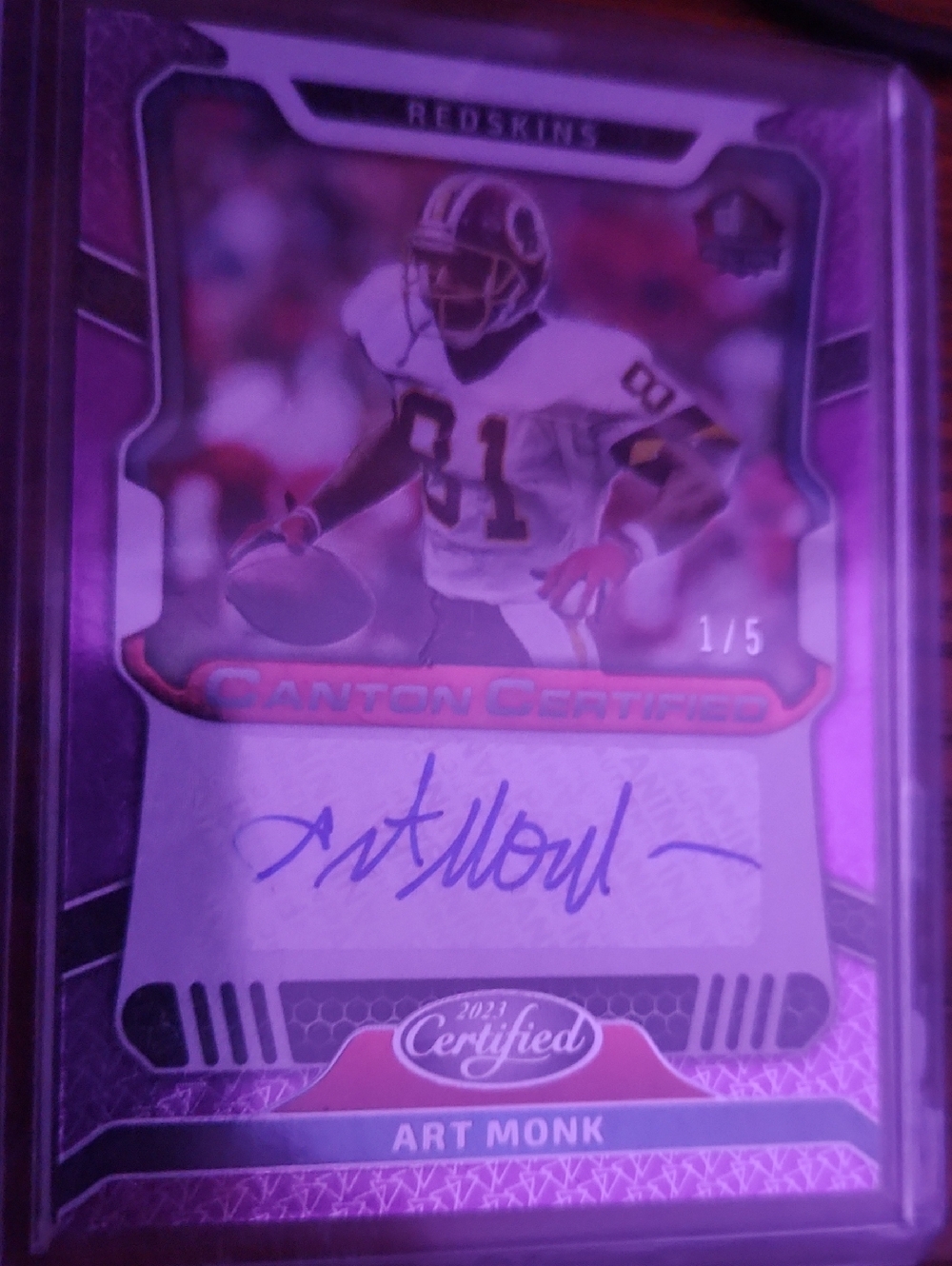 Art Monk 1 Of 5 Signed 2023 Certified Canton Certified Football Card (IN CASE)